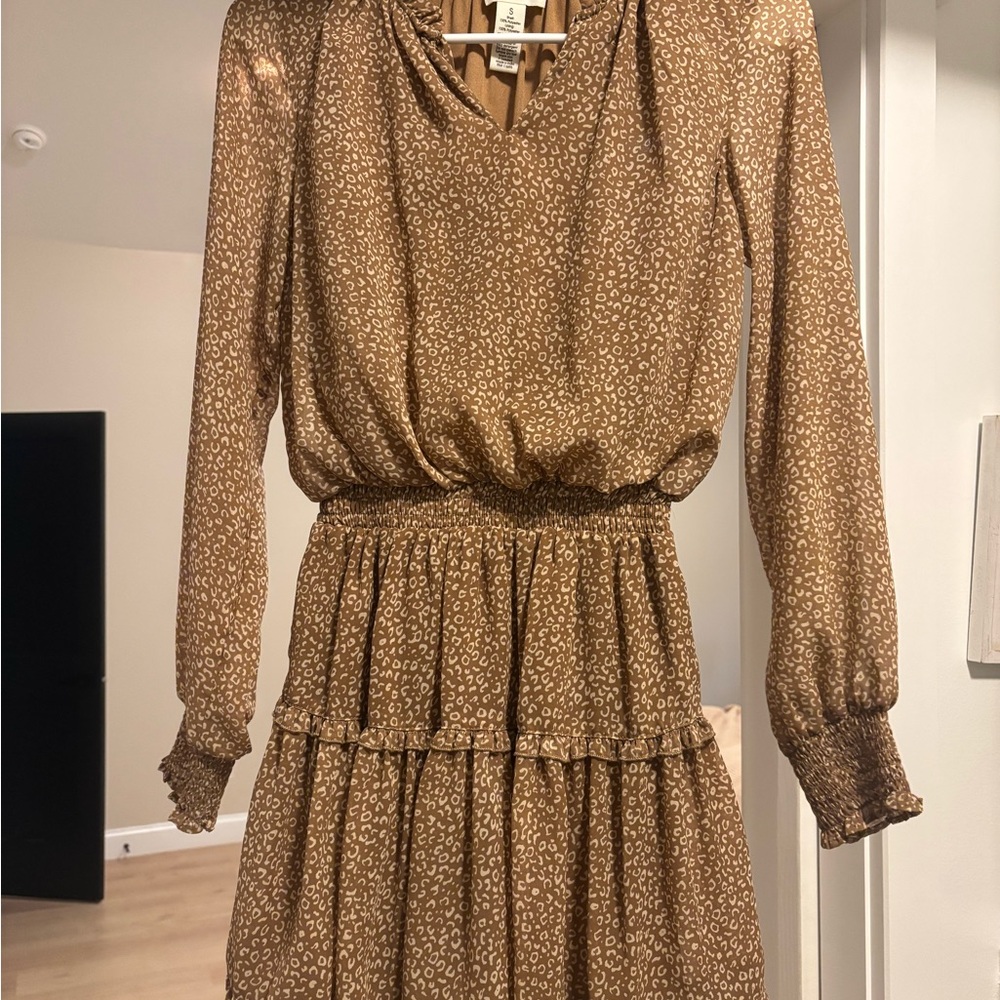 Jessica Simpson Brown Long-Sleeve Dress